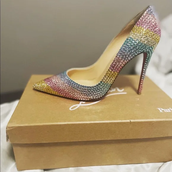 One of a kind RARE GEM!!!! CHRISTIAN LOUBOUTIN rainbow beauty 😍💕 - Picture 3 of 6